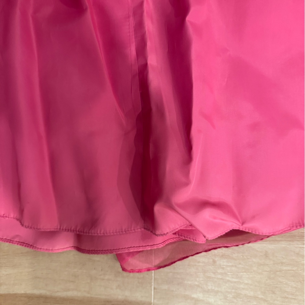 Vintage 80s Hot Pink Prom Formal Dress with Lace and Puff Sleeves Size 2 - Picture 9 of 10